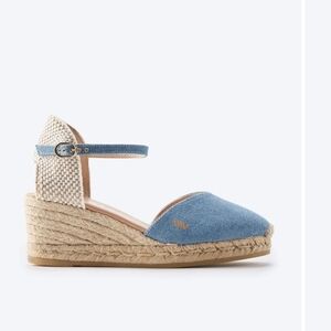 Viscata Blue Espadrille Wedge Sandals